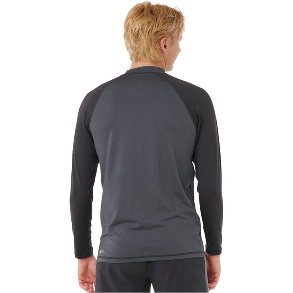 2026 Rip Curl Mens Shock UPF Long Sleeve Rash Vest 16GMRV - Black Marle